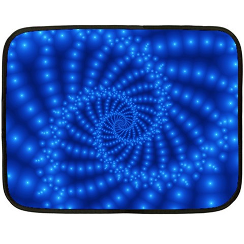 Glossy Blue Beaded Spiral Fractal Double Sided Fleece Blanket (Mini) from ArtsNow.com 35 x27  Blanket Front