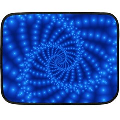 Glossy Blue Beaded Spiral Fractal Double Sided Fleece Blanket (Mini) from ArtsNow.com 35 x27  Blanket Front