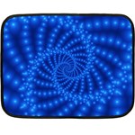 Glossy Blue Beaded Spiral Fractal Double Sided Fleece Blanket (Mini)