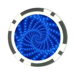 Glossy Blue Beaded Spiral Fractal Poker Chip Card Guard (10 pack) from ArtsNow.com Front