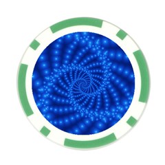 Glossy Blue Beaded Spiral Fractal Poker Chip Card Guard (10 pack) from ArtsNow.com Front