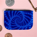 Glossy Blue Beaded Spiral Fractal Mini Coin Purse