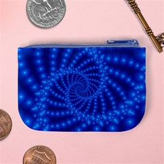 Glossy Blue Beaded Spiral Fractal Mini Coin Purse from ArtsNow.com Back