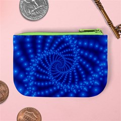 Glossy Blue Beaded Spiral Fractal Mini Coin Purse from ArtsNow.com Back