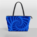 Glossy Blue Beaded Spiral Fractal Classic Shoulder Handbag