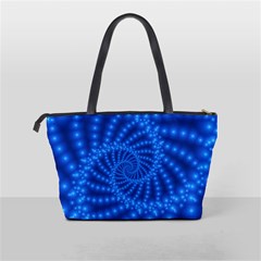 Glossy Blue Beaded Spiral Fractal Classic Shoulder Handbag from ArtsNow.com Back