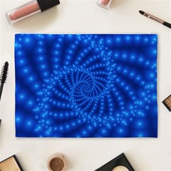 Glossy Blue Beaded Spiral Fractal Cosmetic Bag (XL) from ArtsNow.com Back