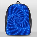 Glossy Blue Beaded Spiral Fractal School Bag (Large)