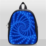 Glossy Blue Beaded Spiral Fractal School Bag (Small)