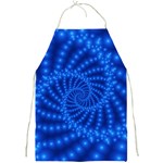 Glossy Blue Beaded Spiral Fractal Full Print Apron