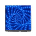 Glossy Blue Beaded Spiral Fractal Memory Card Reader (Square)