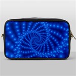 Glossy Blue Beaded Spiral Fractal Toiletries Bag (One Side)