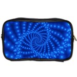 Glossy Blue Beaded Spiral Fractal Toiletries Bag (Two Sides)