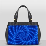 Glossy Blue Beaded Spiral Fractal Oversize Office Handbag