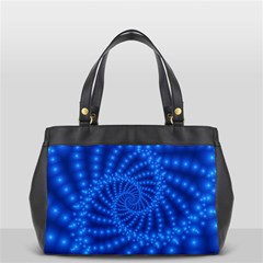 Glossy Blue Beaded Spiral Fractal Oversize Office Handbag (2 Sides) from ArtsNow.com Back