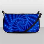 Glossy Blue Beaded Spiral Fractal Shoulder Clutch Bag