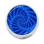 Glossy Blue Beaded Spiral Fractal 4-Port USB Hub (One Side)