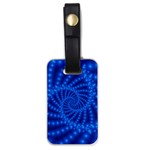 Glossy Blue Beaded Spiral Fractal Luggage Tag (one side)