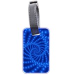 Glossy Blue Beaded Spiral Fractal Luggage Tag (two sides)