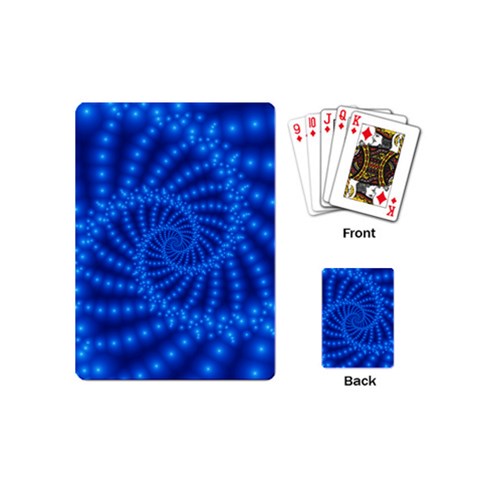 Glossy Blue Beaded Spiral Fractal Playing Cards (Mini) from ArtsNow.com Back