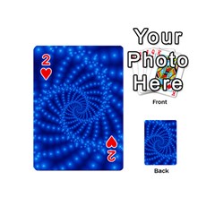 Glossy Blue Beaded Spiral Fractal Playing Cards 54 (Mini) from ArtsNow.com Front - Heart2