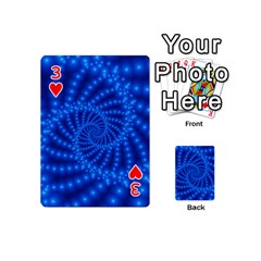 Glossy Blue Beaded Spiral Fractal Playing Cards 54 (Mini) from ArtsNow.com Front - Heart3