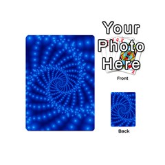 Glossy Blue Beaded Spiral Fractal Playing Cards 54 (Mini) from ArtsNow.com Back