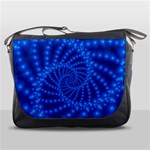 Glossy Blue Beaded Spiral Fractal Messenger Bag