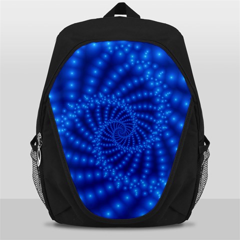 Glossy Blue Beaded Spiral Fractal Backpack Bag from ArtsNow.com Front