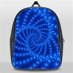 Glossy Blue Beaded Spiral Fractal School Bag (XL)