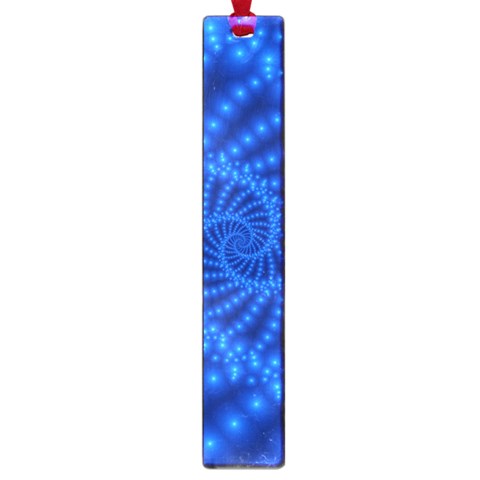 Glossy Blue Beaded Spiral Fractal Large Book Mark from ArtsNow.com Front