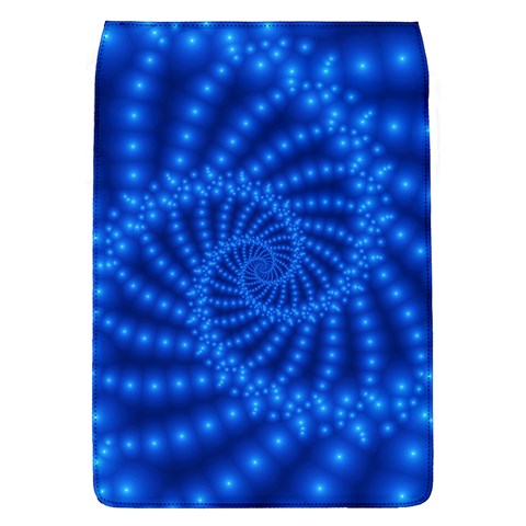 Glossy Blue Beaded Spiral Fractal Removable Flap Cover (L) from ArtsNow.com Front