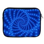 Glossy Blue Beaded Spiral Fractal Apple iPad 2/3/4 Zipper Case