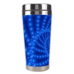 Glossy Blue Beaded Spiral Fractal Stainless Steel Travel Tumbler