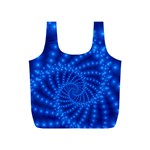 Glossy Blue Beaded Spiral Fractal Full Print Recycle Bag (S)