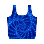 Glossy Blue Beaded Spiral Fractal Full Print Recycle Bag (M)