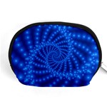 Glossy Blue Beaded Spiral Fractal Accessory Pouch (Medium)