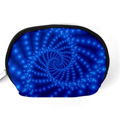 Glossy Blue Beaded Spiral Fractal Accessory Pouch (Medium) from ArtsNow.com Back