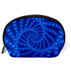 Glossy Blue Beaded Spiral Fractal Accessory Pouch (Large) from ArtsNow.com Back