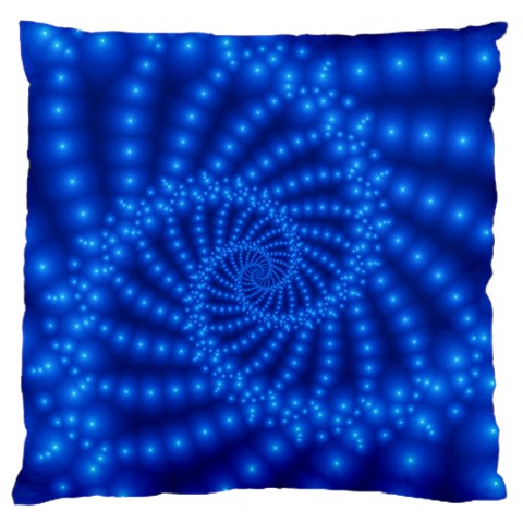 Glossy Blue Beaded Spiral Fractal Standard Flano Cushion Case (One Side) from ArtsNow.com Front