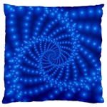 Glossy Blue Beaded Spiral Fractal Standard Flano Cushion Case (One Side)