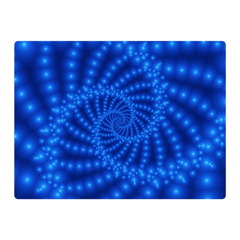 Glossy Blue Beaded Spiral Fractal Double Sided Flano Blanket (Mini) from ArtsNow.com 35 x27  Blanket Front