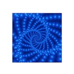 Glossy Blue Beaded Spiral Fractal Satin Bandana Scarf