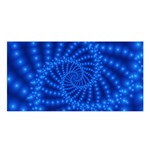 Glossy Blue Beaded Spiral Fractal Satin Shawl