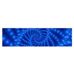 Glossy Blue Beaded Spiral Fractal Satin Scarf (Oblong)