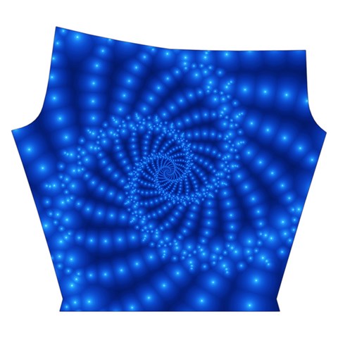 Glossy Blue Beaded Spiral Fractal Yoga Cropped Leggings from ArtsNow.com Right