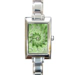 Fractal Lace Green Spiral Fractal Rectangle Italian Charm Watch