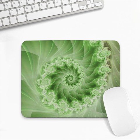 Fractal Lace Green Spiral Fractal Small Mousepad from ArtsNow.com Front