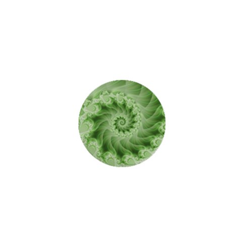 Fractal Lace Green Spiral Fractal 1  Mini Button from ArtsNow.com Front