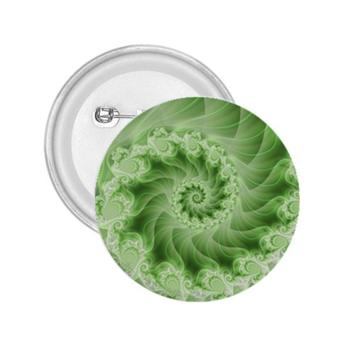 Fractal Lace Green Spiral Fractal 2.25  Button from ArtsNow.com Front